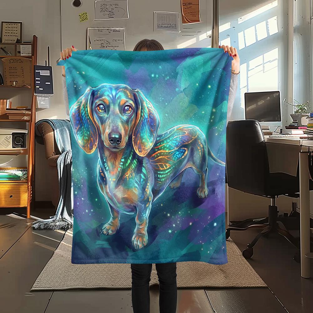Blue green puppy goat Print Flannel Blanket,High quality Comfortable for All Seasons,Home Decor,Warmth and Comfort,Perfect for Christmas Gifts