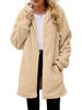 Winter loose plush women's long sleeved hooded zipper cardigan jacket