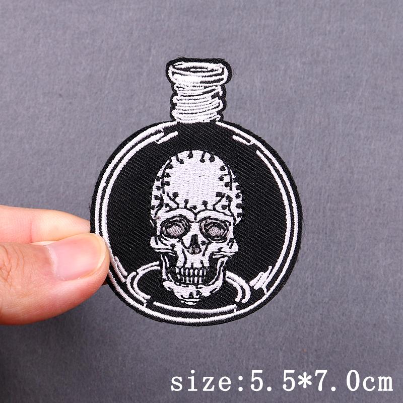 Skull Punk Embroidery Patches For Clothing Hip Hop Animal Patch Iron On Patches On Clothes Heart Sexy Patch For Clothes Stickers