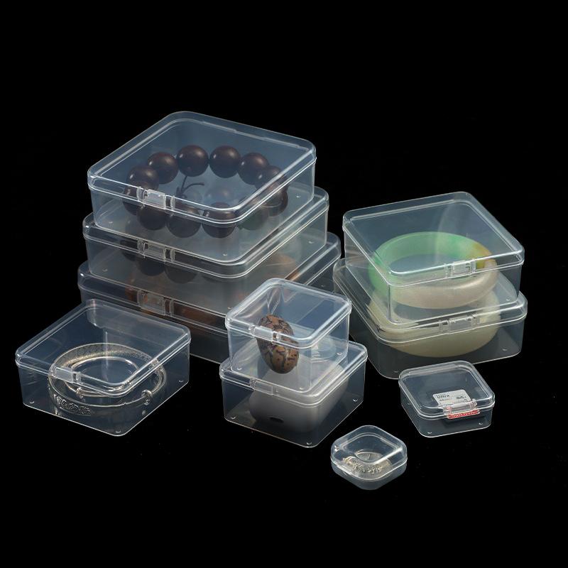 10PCS/Pack Portable Jewelry Storage Box Mini Transparent Plastic Square Jewelry Container Case for Earring Necklace Nail Art ZYF