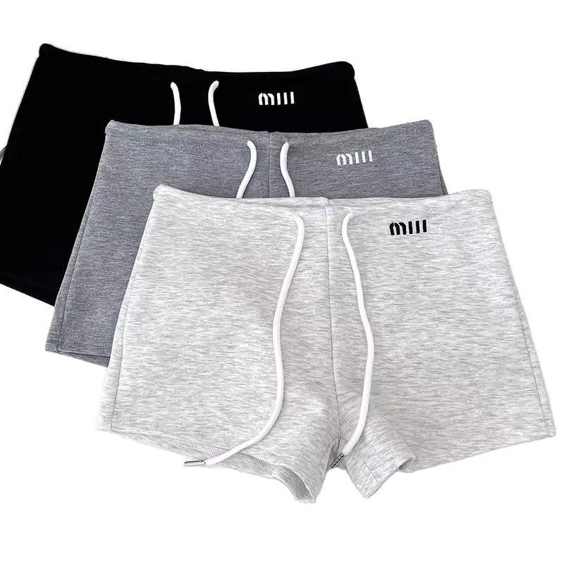 Spicy Girl High Waist Embroidered Drawstring Shorts - Versatile Casual Slimming Wide-Leg Pants for Women