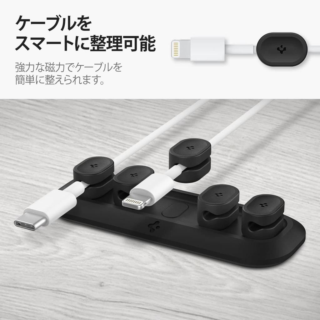 Spigen Kabelhouder met Magnetische Siliconen Super Sterk Compatibel met Lightning Micro USB en Andere ACA05401 Ontwerp, Materiaal, Magneet, Kabels, USB-C