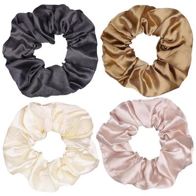 Großes glänzendes Satin-Scrunchie-Haargummi - einfarbiges Accessoire