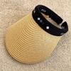 Sun protection cap Foldable sun hat Outdoor riding women's large brim Empty top cycling sun protection fisherman sun hat