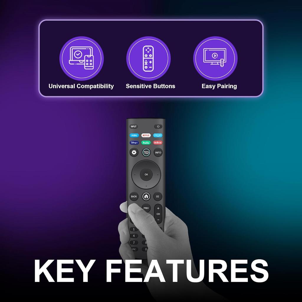 Replacement 2 Pack Remote Control for VIZIO All LED LCD HD 4K UHD HDR Smartcast 3D Smart TVs XRT140 Universal TV Remote XRT136 Replace for