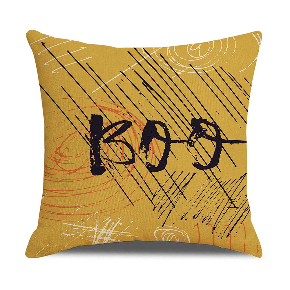 

European And American Cartoon Printed Linen Pillow Cover Halloween Sofa Set Home Supplies Premium Durable Quality 45 * 45Cm (without pillow core)
