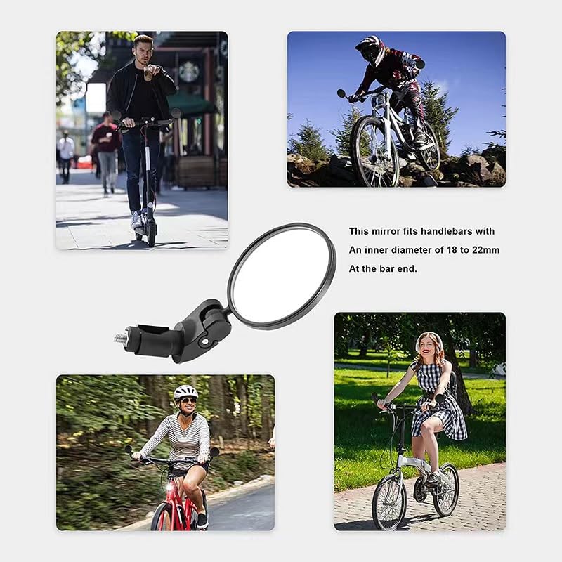 JiangMuXin Bicycle Rearview Mirror Bar End Mirror Bicycle Mirror Round