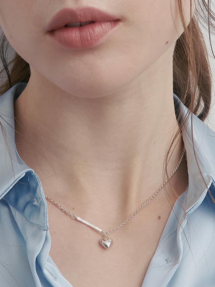 Sosoo 925 Silver Heart Bar Necklace