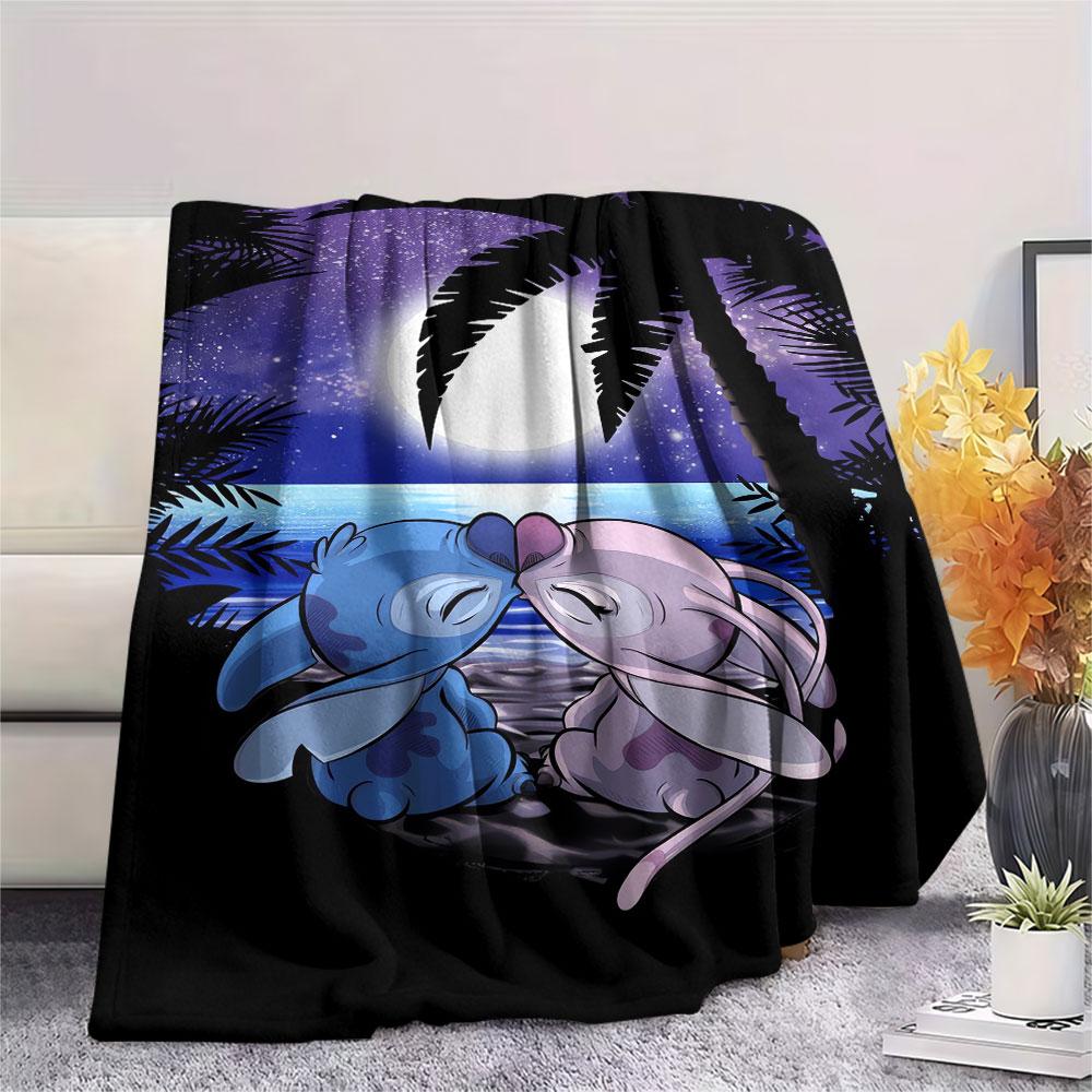 Stitch Cartoon printing Flannel Blanket Bedroom Sofa Camping Warm blanket Gifts for family and friends-MJ016