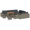 Garden Sofa Set with Cushions 14 Pcs Grey Poly Rattan