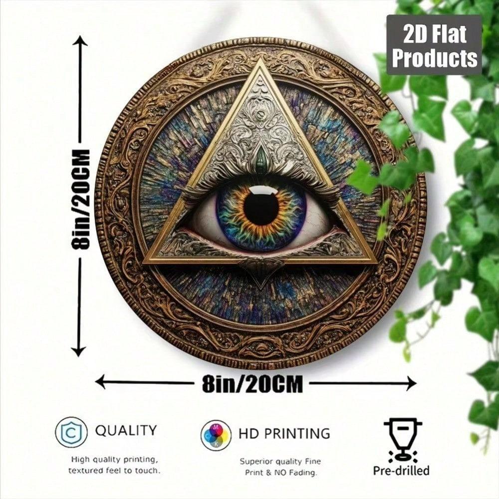 Retro All Seeing Eye Metal Tin Sign Goth Wall Art Poster