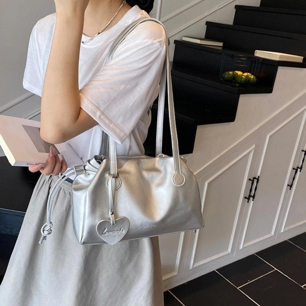 Love Pendant Large PU Handbag Shoulder Pouch Messenger Bag Versatile PU Underarm Bag  Women