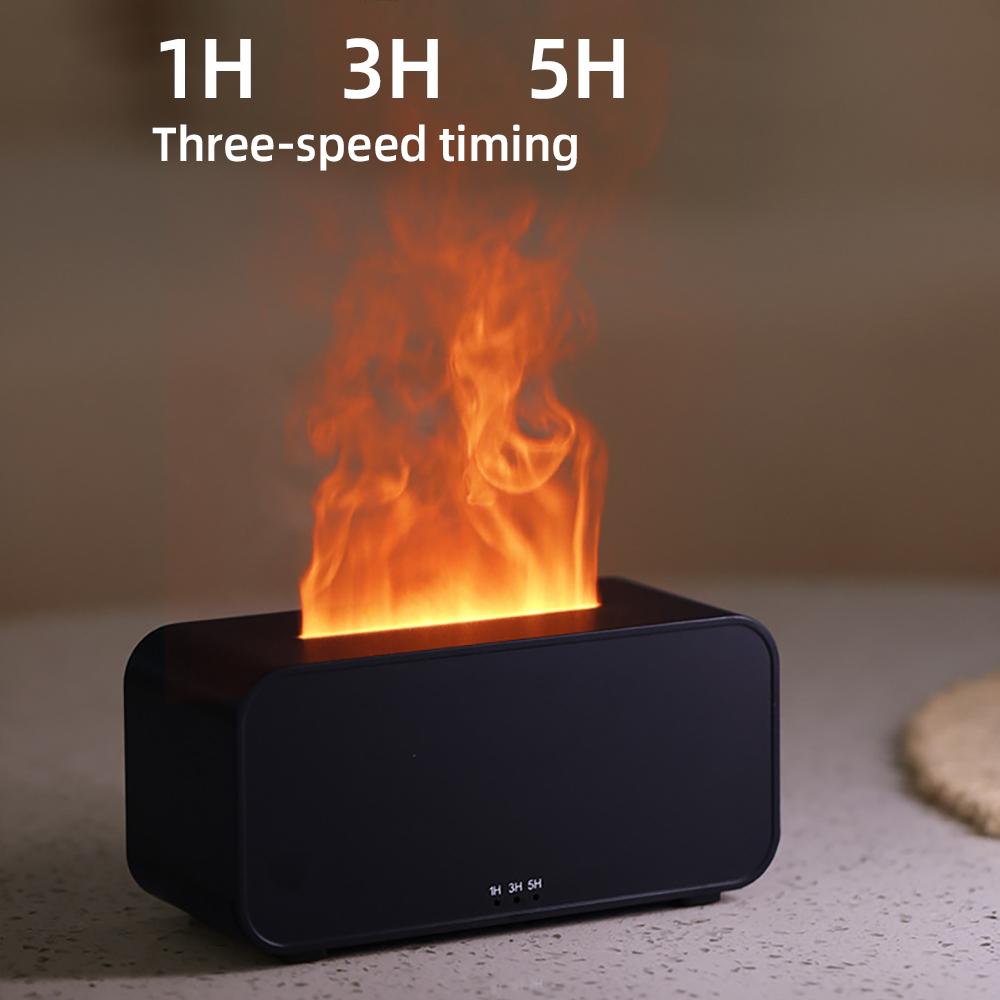 Simulation Flame Humidifier USB Night Light Aromatherapy Machine LED Atmosphere Light Can Timing for Dormitory Room Office Car