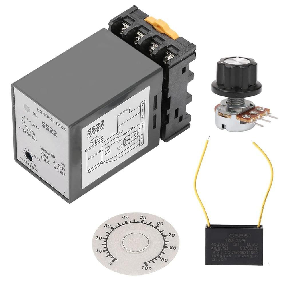 SS-22 Motor Speed Controller, AC 220V SS-22 50/60Hz Motor Speed Regulator Controller 90/1700RPM Motor Speed Controller Speed Control Switch