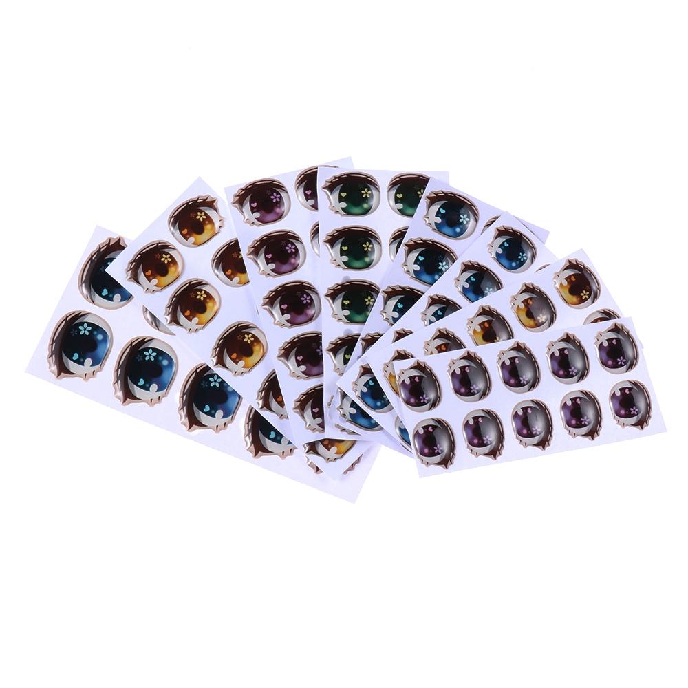 Anime Figurine Doll Love Cute Sticker Clay Decals Cartoon Eyes Stickers Face Organ Paster