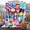 Custom Text Flannel Throw Blanket, Lightweight Cozy Bed Sofa BlanketThe Addams Family