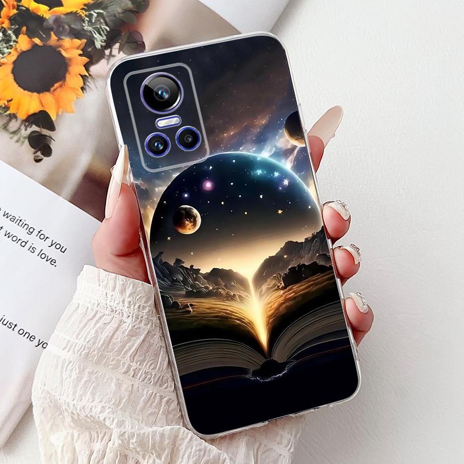 Für Realme GT Neo 3 80W Hülle RMX3561 RMX3560 Süße Katze Glückskarpfen Bemalte Abdeckung Weiche Silikonhüllen Für Realme GT Neo3 150W Fundas