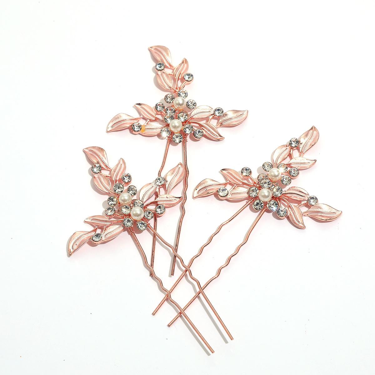 Rhinestone Bridal Headdress U-Shaped Hairpin - European & American Style for Wedding Updos