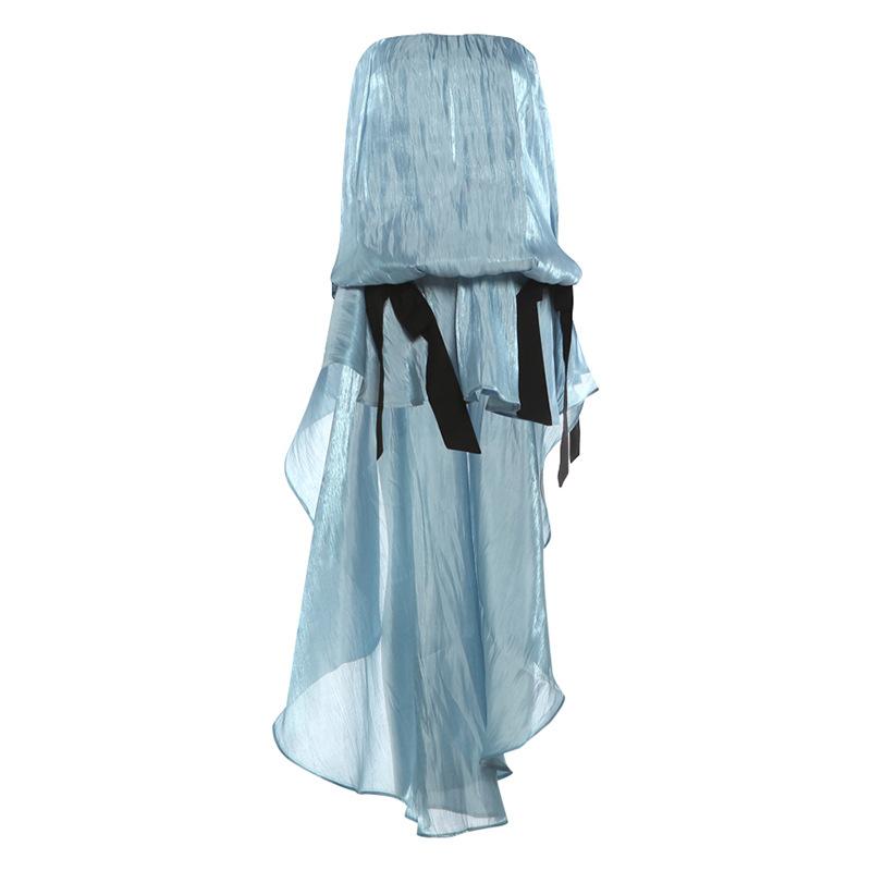 2026 European and American summer new atmosphere wear mesh bow decorative design sleeveless dress