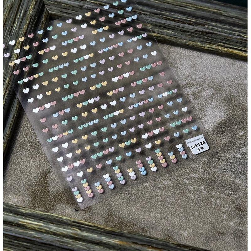 

Hot Rainbow Macaron Small Heart Nail Stickers Macaron Heart 1124