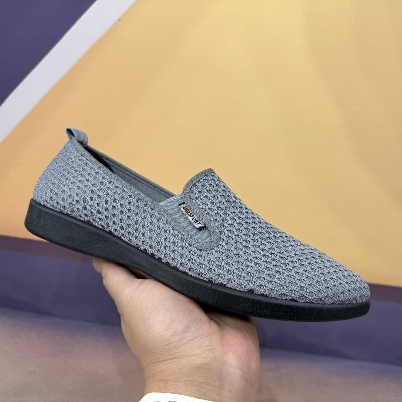 Summer new men's shoes mesh work board shoes soft sole breathable casual shoes lazy one pedal Doudou shoes