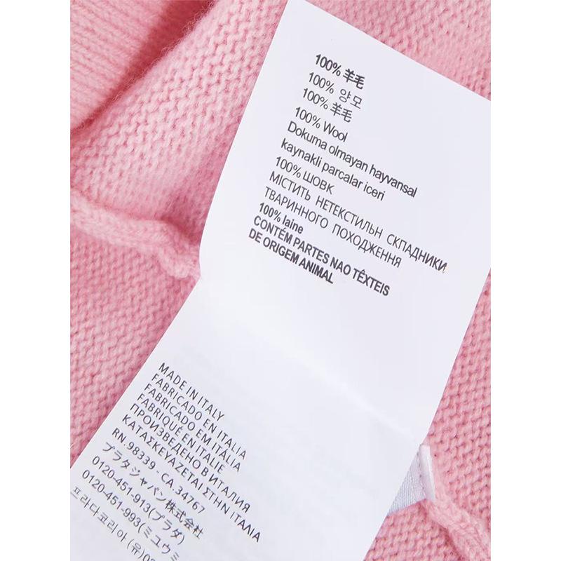 Women's Fashionable Multi-Button Cashmere Wool Knit Cardigan with Layered Crew Neck