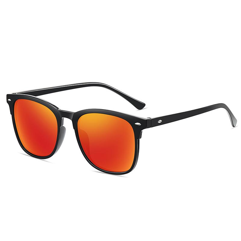 Big Frame Anti-Glare Square Myopia Sunglasses Women Men Outdoors Sport Red Coating Lens Nearsighted Sunglasses -0.5 -0.75 To -6
