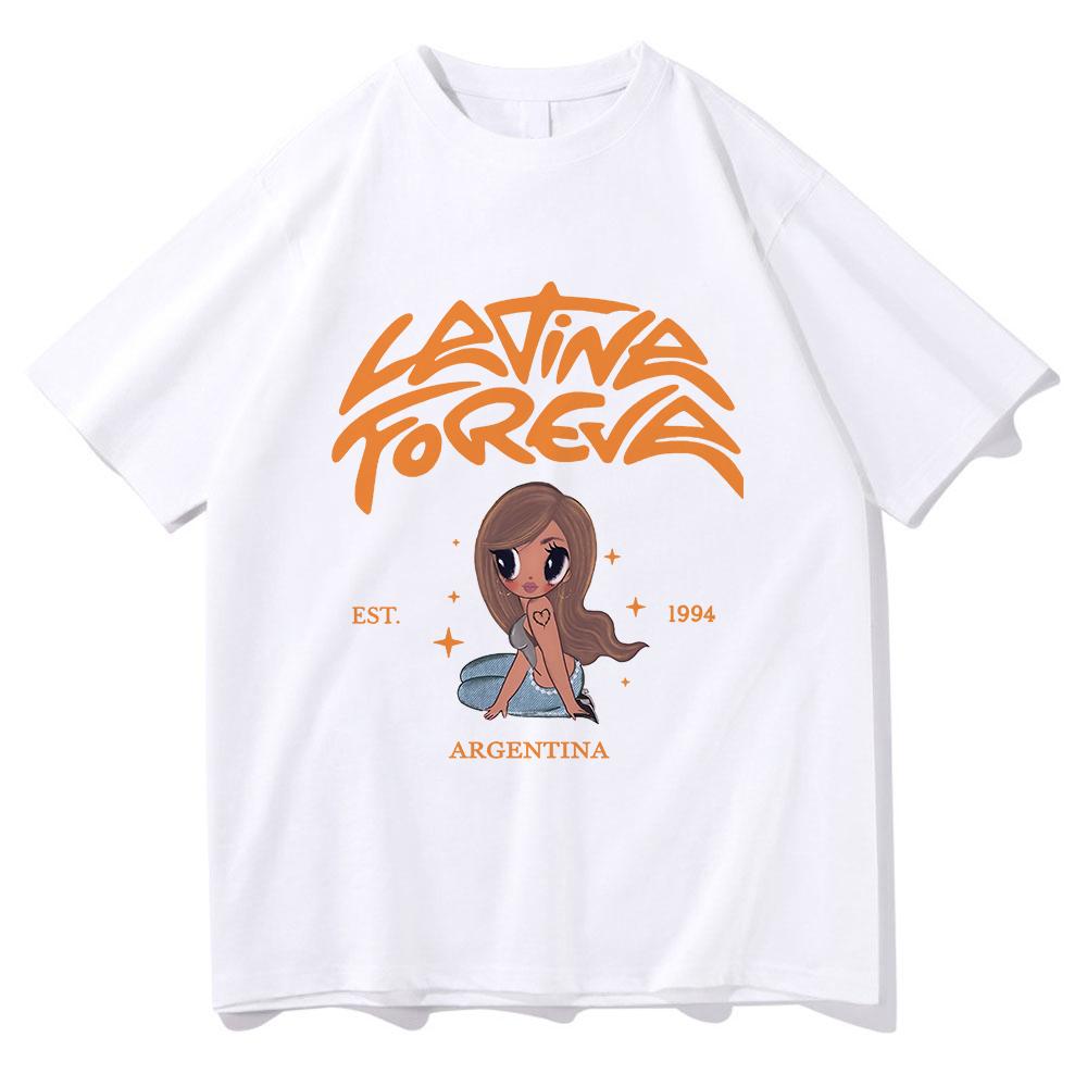 Fashion Karol G LATINA FOREVA T Shirt 2025 New Song Retro Men/women Clothing Harajuku Clothes Summer Cotton Graphic T Shirts