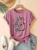 Abbigliamento Estivo da Donna Maglietta a Maniche Corte Girocollo con Grafica di Riccio Cartone Animato Outfit da Donna Streetwear Casual Magliette Morbide