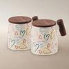 [Mug] 350ml Heart Mug + Lid Set