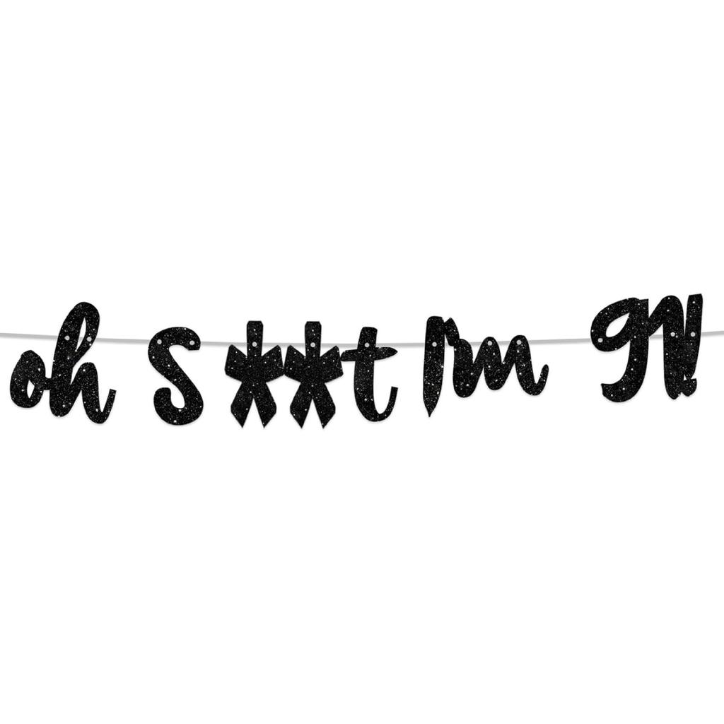 Oh I’m 30! Banner Backdrop Glitter Black Hallo Thirty Cheers to 30 Years Old Theme Decor for Man Woman Happy 30th Birthday Party Photo Studio Prop