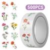 500PCS Daisy Stickers Roll Cute Flower Stickers Sun-Proof Flower Roll Decals Cute Daisies Flowers Stickers Water Bottle Scrapboo