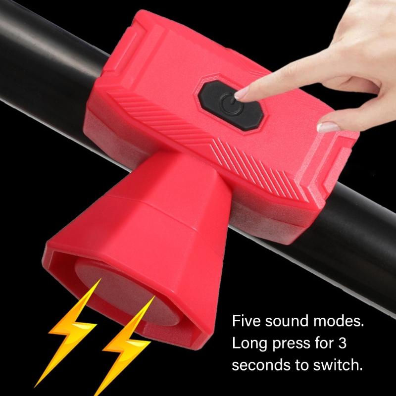 USB Rechargeable Bicycles Horn Bike Bells 5 Sound Modes Easy to Install for Adults and Kids Cycling Safety Part