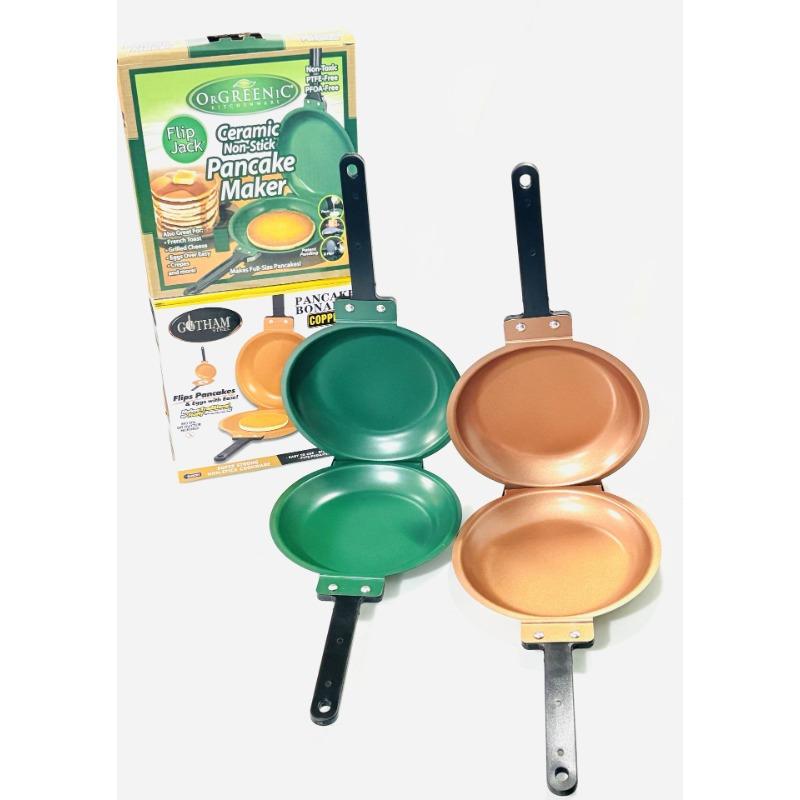 Padella antiaderente pieghevole a doppia faccia, padella per la colazione, padella per waffle e torte, utensili da cucina, nuovi accessori da cucina