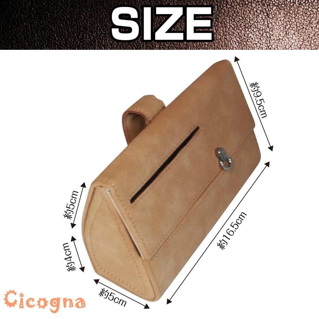 Cicogna Car Eyeglasses Sunglasses Storage Universal Car Sun Visor Easy with Pocket Holder, Case, Leather, Attachment, Installation, (Black)
