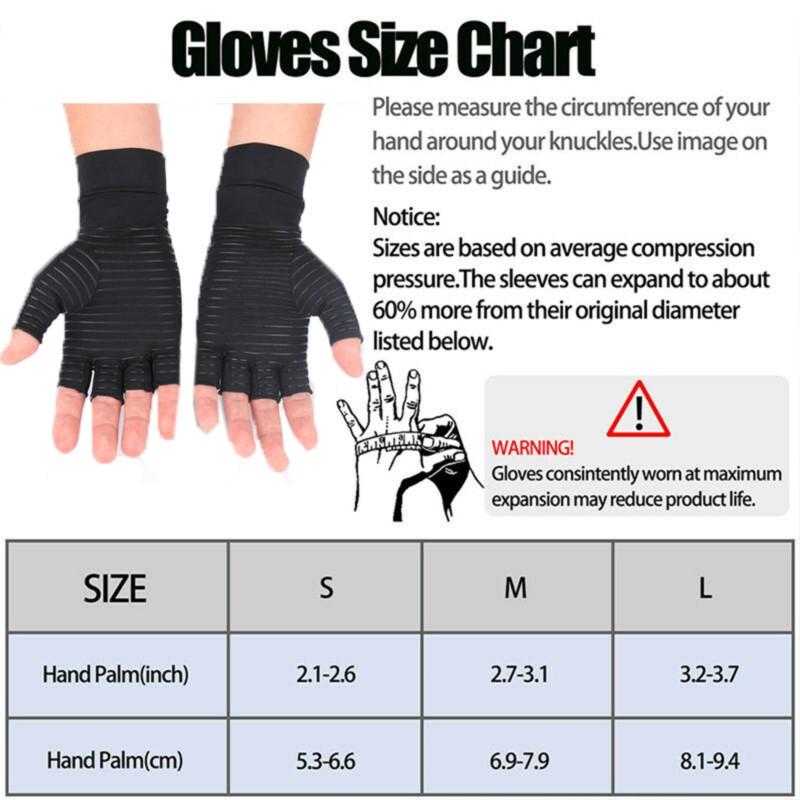 Guanti Sportivi a Mezza Dita Resistenti e Sicuri Guanti a Compressione di Rame per Sollievo dal Dolore da Artrite Guanti Antiscivolo Traspiranti per Guida Palestra Supporto per il Polso
