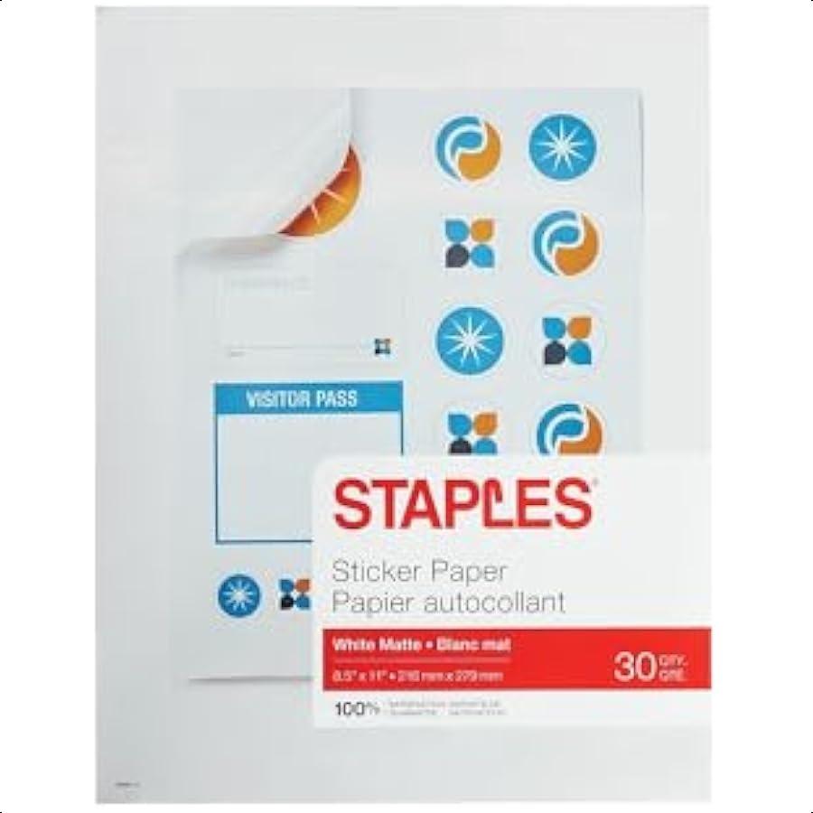 

Матовая белая самоклеящаяся бумага 8,5 X 11 30 листов United States