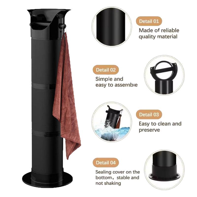 Large Capacity Coffee Knock Bucket With Towels Espresso Coffee Grounds Container Floor Collector Standing Tall Knock Trash Can