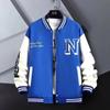 Men's Color-Block Print Baseball Jacket for Students