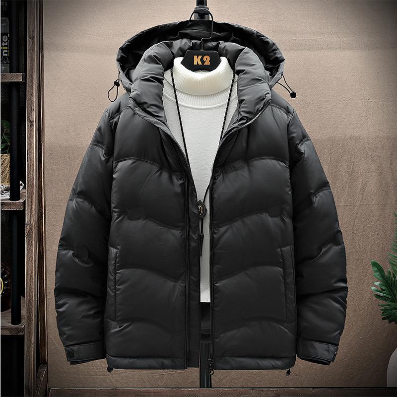 

Men s white duck down jacket winter trend thickened warm loose versatile men s youth winter hooded jacket L