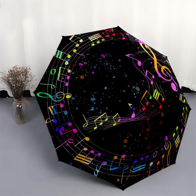 1pc Music Notes Themed High-quality Umbrella,Automatic Opening and Closing Umbrella,Multi-functional Umbrella G0811036