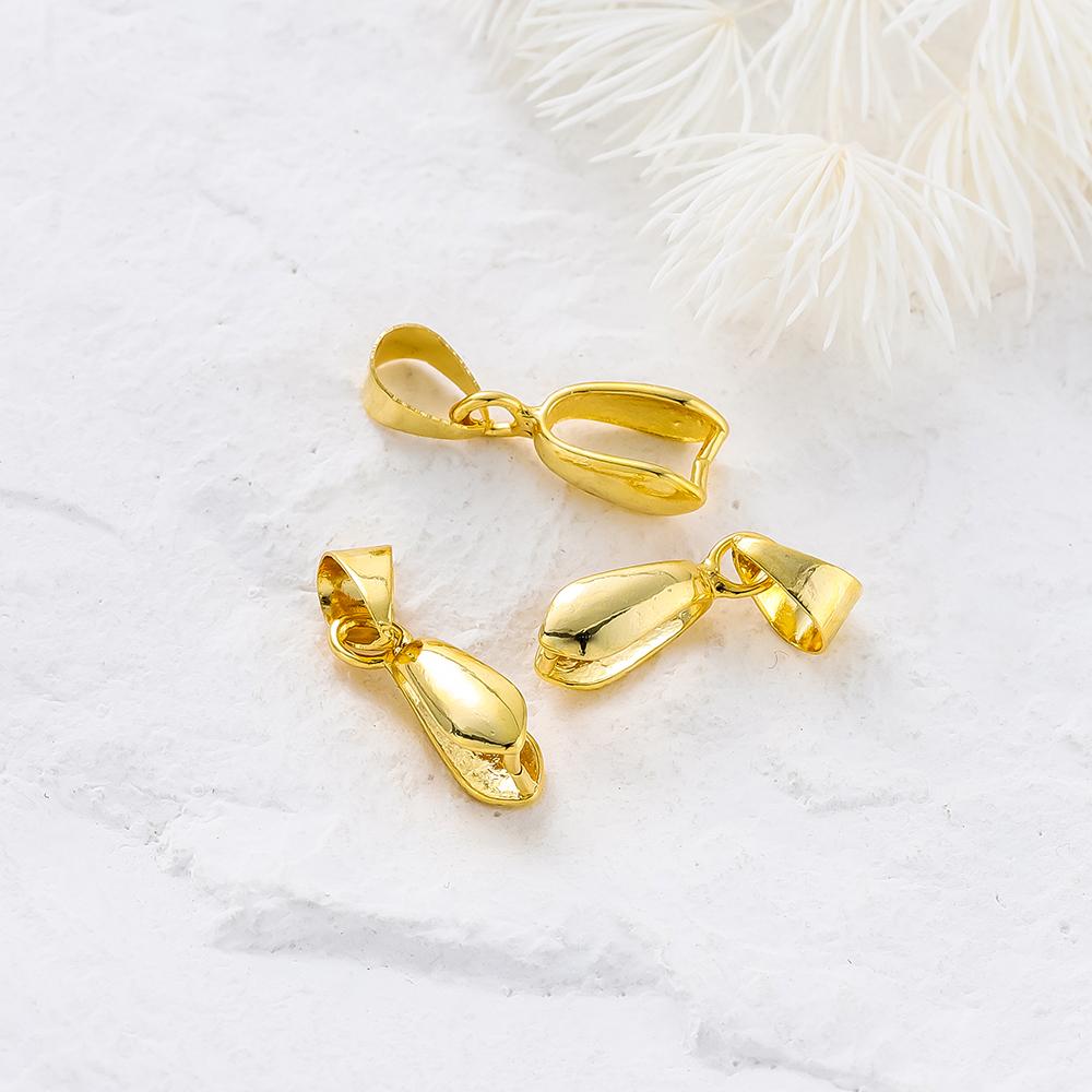 30 stuks/zak 14K 18K Verguld Knijp Hanger Oogje Messing Sluitingen Met Clip Hanger Haken Connector Ketting Maken Onderdelen