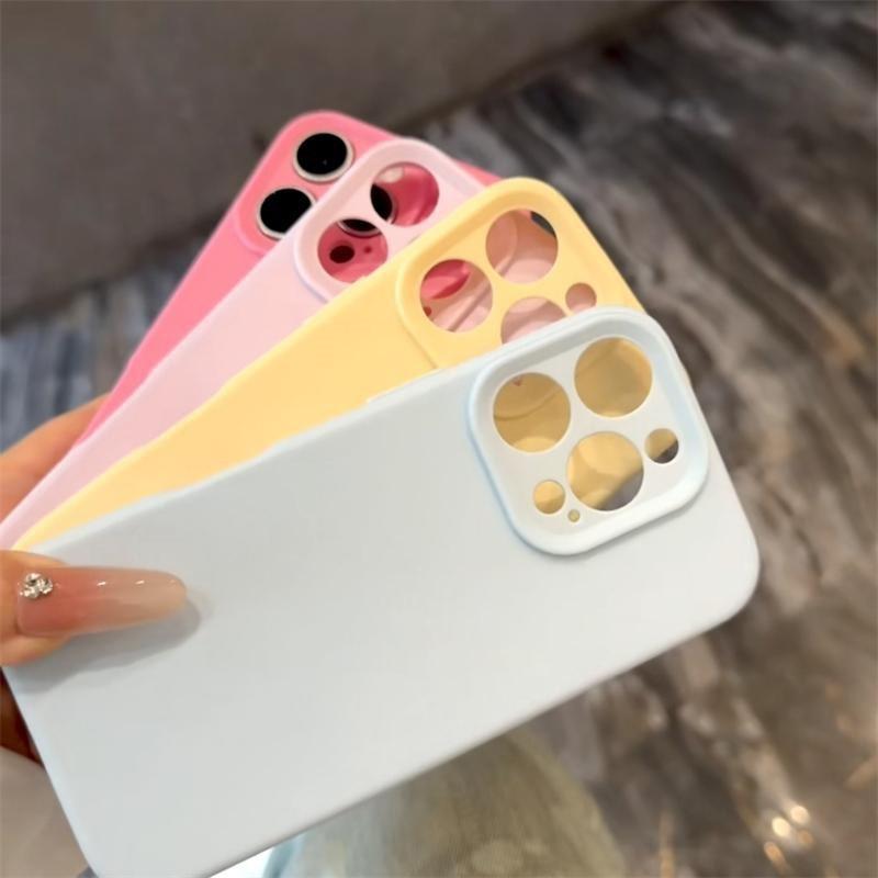 Luxe Mat Zacht Siliconen TPU Hoesje voor iPhone 16 15 14 Plus   11 Pro Max Eenvoudige Solide Rubberen Snoepkleur Schokbestendige Cover