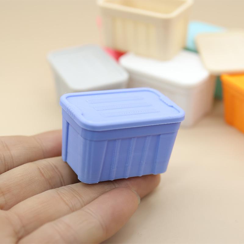 1Pcs 1:12 Dollhouse Mini Color Storage Box With Lid Model Home Decoration Dolls House Micro Scene Ornaments Decor Props