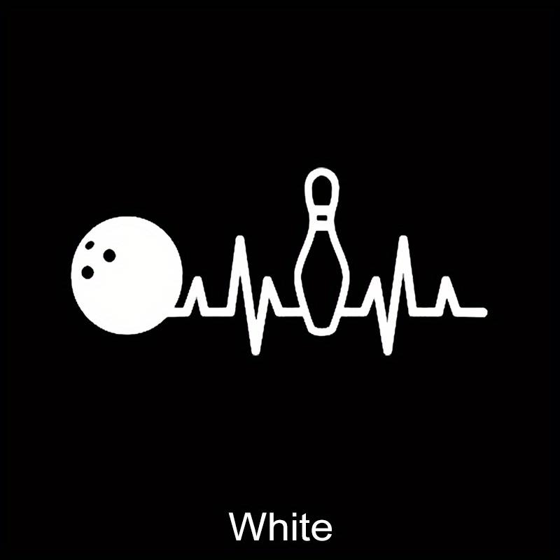 

Bowling Heartbeat Reflective Car Decals Auto Window Bumper Vinyl Decals Water-Repellent Decal Creative Car Accessories 17x7.2CM
