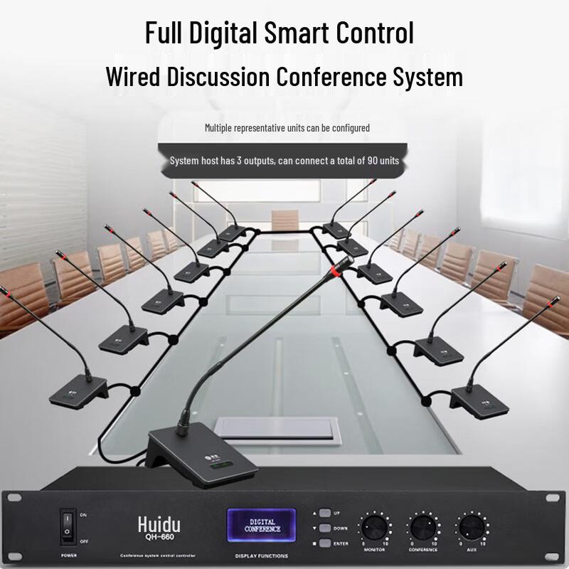 HuiDu QH-660 Wired Conference Microphone System (CN version)