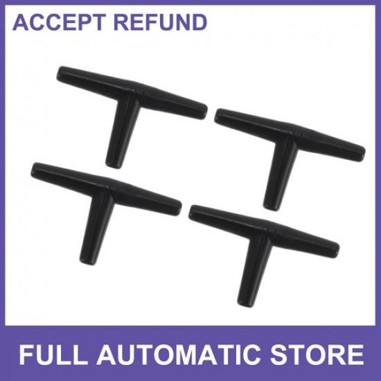 Plastic Hose Barb Fitting 1/8  T 3 Way Splicer Joint Aquarium PP Black 4Pcs