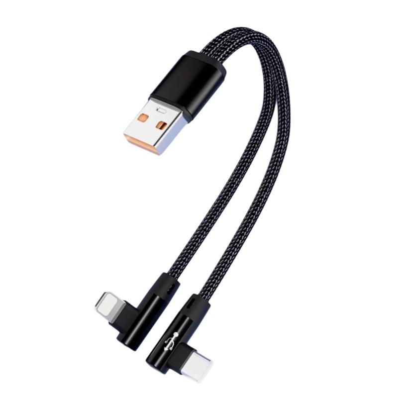 

L Shaped Chargers Cable Type C and 8Pin 6A Fast speed Charging Data Transfer for Mobile Devices