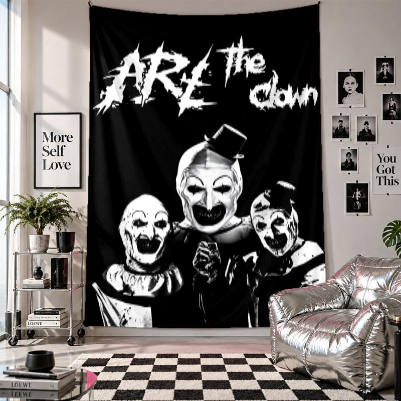 WandteppichTerrifier Art the Clown Kunst Hängendes Tuch Dekorative Hintergrundabdeckung für die Raumdekoration