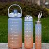 Water Bottle 2 Liters Drinking Bottle Outdoor Sports Bottle With Time Marker Drinkware Frosted Progressive Color Water Cup
